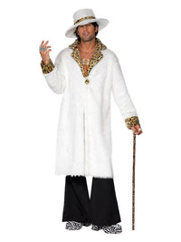 Pimp Costume, White and Leopard Skin, White Dress Loud