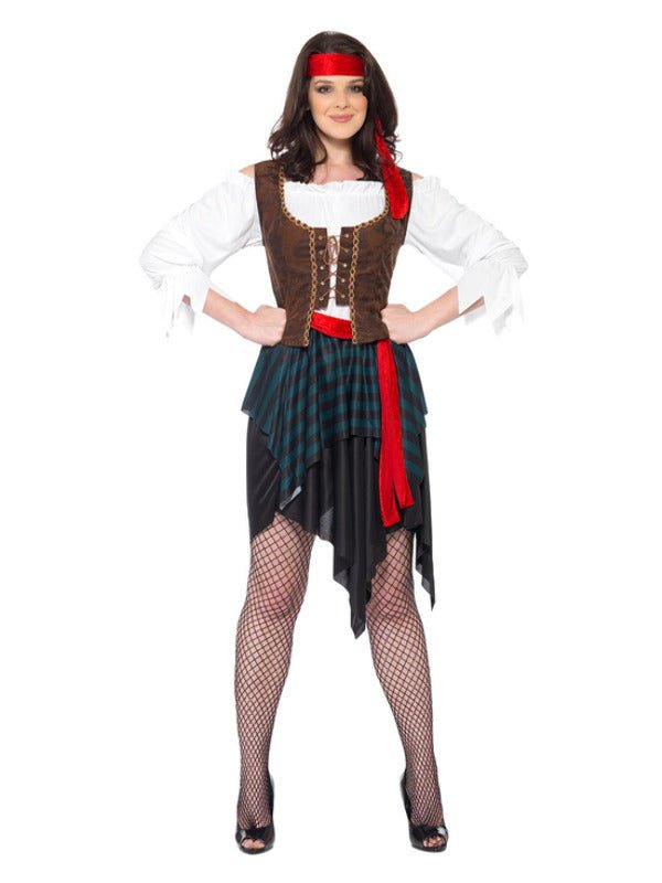 Pirate Lady Costume, Brown Dress Loud