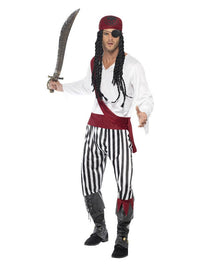 Pirate Man Costume, Black & White Dress Loud