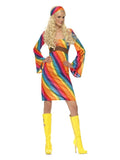 Rainbow Hippie Costume, Multi-Coloured Dress Loud