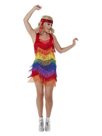 Rainbow Pride 20s Flapper Dress, Multicoloured Dress Loud