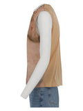 Realistic 70s Hairy Chest, Sleeveless Top, Nude Dress Loud