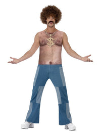Realistic 70s Hairy Chest, Sleeveless Top, Nude Dress Loud