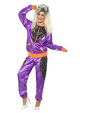 Retro Shell Suit Costume, Ladies, Purple Dress Loud