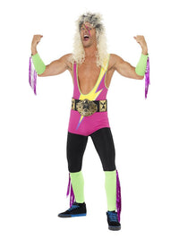 Retro Wrestler Costume, Multi-Coloured Dress Loud