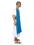 Roman Senator Costume, Blue & White Dress Loud