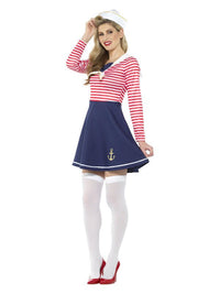 Sailor Lady Costume, Blue & White Dress Loud