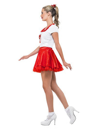 Sandy Cheerleader Costume, Red & White Dress Loud