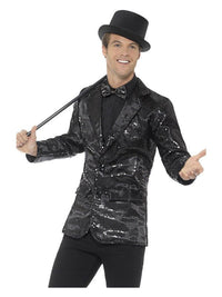 Sequin Jacket, Mens, Black Dress Loud