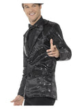 Sequin Jacket, Mens, Black Dress Loud