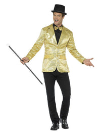 Sequin Jacket, Mens, Gold Dress Loud