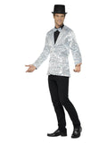 Sequin Jacket, Mens, Silver Dress Loud