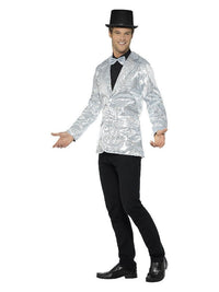 Sequin Jacket, Mens, Silver Dress Loud