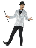 Sequin Jacket, Mens, Silver Dress Loud