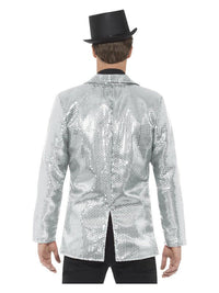 Sequin Jacket, Mens, Silver Dress Loud