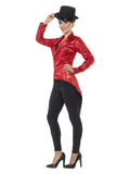 Sequin Tailcoat Jacket, Ladies, Red Dress Loud
