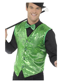 Sequin Waistcoat, Green Dress Loud