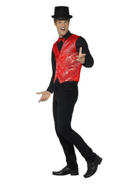 Sequin Waistcoat, Red Dress Loud