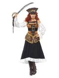 Steam Punk Pirate Wench Costume, Black & Gold Dress Loud