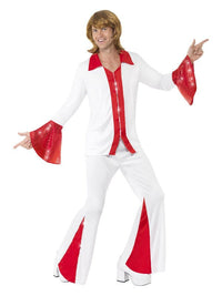 Super Trooper Male Costume, White & Red Dress Loud