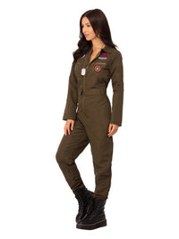 Top Gun Ladies Costume, Khaki Dress Loud