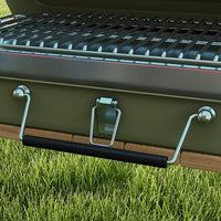 Outsunny Portable BBQ Grill with Suitcase Design for Camping Picnic Party, Green Dress Loud