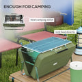 Outsunny Portable BBQ Grill with Suitcase Design for Camping Picnic Party, Green Dress Loud