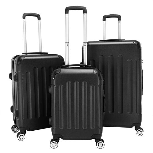 3 Pcs Suitcase Lightweight ABS Carry-on Hand Luggage 4 Spinner Wheels Trolley Case Dress Loud