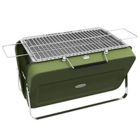 Outsunny Portable BBQ Grill with Suitcase Design for Camping Picnic Party, Green Dress Loud