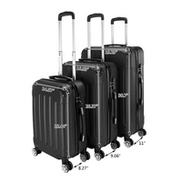 3 Pcs Suitcase Lightweight ABS Carry-on Hand Luggage 4 Spinner Wheels Trolley Case Dress Loud