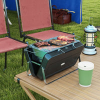 Outsunny Portable BBQ Grill - Compact Suitcase Design for Camping & Picnic, Black Dress Loud