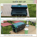 Outsunny Portable BBQ Grill - Compact Suitcase Design for Camping & Picnic, Black Dress Loud