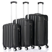 3 Pcs Suitcase Lightweight ABS Carry-on Hand Luggage 4 Spinner Wheels Trolley Case Dress Loud