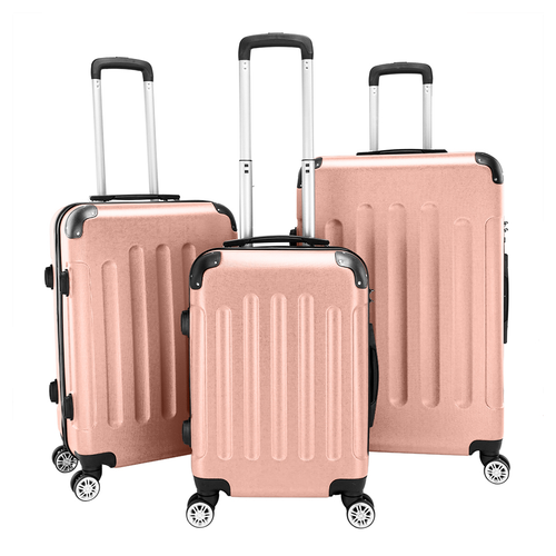 3 Pcs Suitcase Lightweight ABS Carry-on Hand Luggage 4 Spinner Wheels Trolley Case Dress Loud