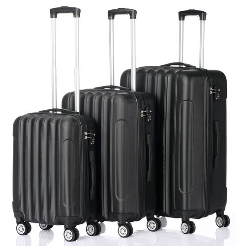 3 Pcs Suitcase Lightweight ABS Carry-on Hand Luggage 4 Spinner Wheels Trolley Case Dress Loud