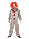 Vintage Clown Costume, Grey & Red Dress Loud
