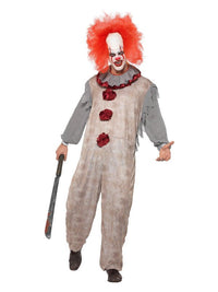 Vintage Clown Costume, Grey & Red Dress Loud