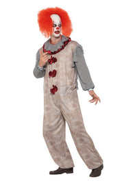 Vintage Clown Costume, Grey & Red Dress Loud