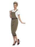 WW2 Land Girl Costume, Khaki Dress Loud
