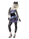 Zombie 80s Wild Child Costume, Black Dress Loud