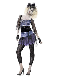Zombie 80s Wild Child Costume, Black Dress Loud