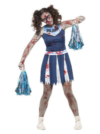 Zombie Cheerleader Costume, Blue Dress Loud
