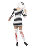 Zombie Convict Costume, Black & White Dress Loud