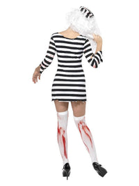 Zombie Convict Costume, Black & White Dress Loud