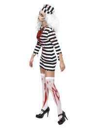 Zombie Convict Costume, Black & White Dress Loud