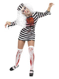 Zombie Convict Costume, Black & White Dress Loud
