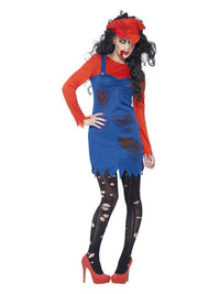 Zombie Plumber Female Costume, Red Dress Loud